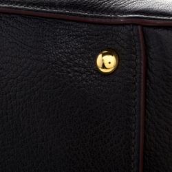 Miu Miu Black Leather Madras Bowling Bag