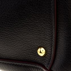 Miu Miu Black Leather Madras Bowling Bag