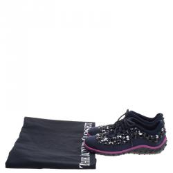 Pre Owned حذاء رياضي ميو ميو استرو ساتان مزخرف أزرق مقاس 38