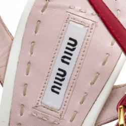 Miu Miu Two Tone Patent Leather Platform Cross  Strap Sandals Size 37