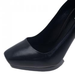 Miu Miu Black Leather Platform Pumps Size 38