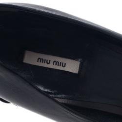 Miu Miu Black Leather Platform Pumps Size 38