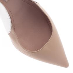 مملوكة مسبقًا Miu Miu Two Tone Leather Slingback Sandals Size 36.5