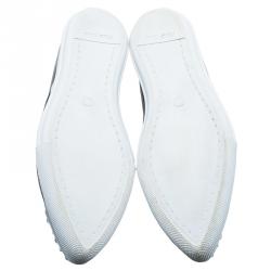 مملوكة مسبقًا Miu Miu Black Embellished Leather Pointed Toe Slip On Sneakers Size 38.5