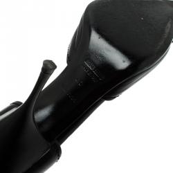 Miu Miu Black Leather Bow Detail D'Orsay Pointed Pumps Size 40
