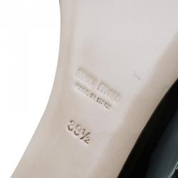 مملوكة مسبقًا Miu Miu Black Patent Jeweled Mary Jane Ballet Flats Size 39.5