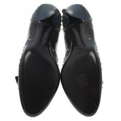 Pre Owned Miu Miu Two Tone Studded Leather Pumps Size 39