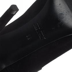 Pre Owned Miu Miu Black Suede Pointed Ankle Boots Size 39