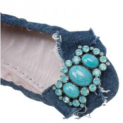 miu miu denim flats
