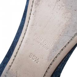 miu miu denim flats