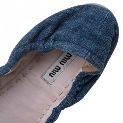 miu miu denim flats
