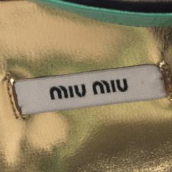 Pre Owned Miu Miu Black Suede Jeweled Slingback Sandals Size 39