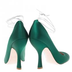 Miu Miu Green Satin Tie Around Pumps Size 39.5