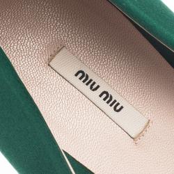 Miu Miu Green Satin Tie Around Pumps Size 39.5