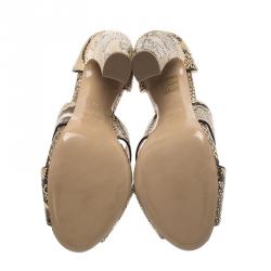 Miu Miu Beige Python Criss Cross D'orsay Pumps Size 39