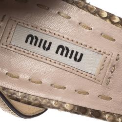 Miu Miu Beige Python Criss Cross D'orsay Pumps Size 39