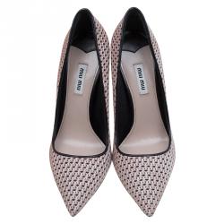 Miu Miu Pale Pink Mesh Pointed Toe Pumps Size 39