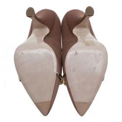 Pre Owned Miu Miu Bronze Satin Jewel Embellished Pointed Toe Pumps Size 40