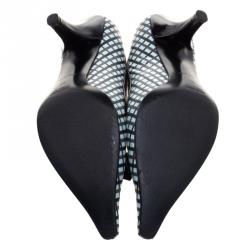 Pre Owned Miu Miu Multicolor Printed Leather Bow Detail Pointed Toe Pumps Size 37