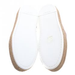 Pre Owned حذاء رياضي إسبادريل ميو ميو جلد وردي ميتاليك سليب-أون مقاس 38.5