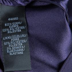 Pre Owned فستان سهرة أم إل مونيك لولييه تول بنفسجي بالترتر بلا أكمام M