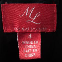 ML By Monique Lhuillier Black Lace Detail High Low Gown S