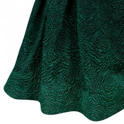 Monique Lhuillier Green Tufted-skirt Strapless Gown M