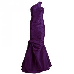 ML By Monique Lhuillier Purple One Shoulder Gown M