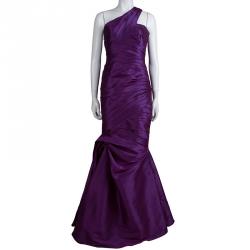 ML By Monique Lhuillier Purple One Shoulder Gown M