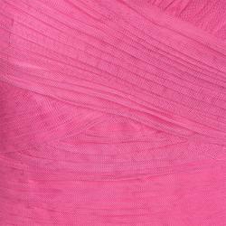 Monique Lhuillier Pink Pleated Net Detail Sleeveless Gown S