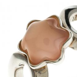 Pre Owned Montblanc Cabochon de Montblanc Rose Quartz Silver Ring