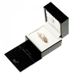 Pre Owned Montblanc Cabochon de Montblanc Rose Quartz Silver Ring