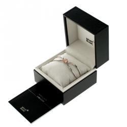 Pre Owned Montblanc Cabochon de Montblanc Collection Rose Quartz Star Link Silver Bracelet