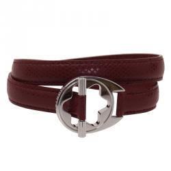 Pre Owned Montblanc Hold Me Tight Red Leather Silver Bracelet