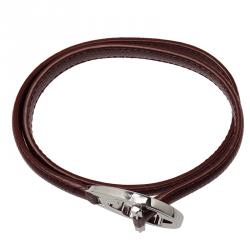Pre Owned Montblanc Hold Me Tight Red Leather Silver Bracelet