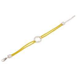 Pre Owned Montblanc Star Yellow Cord Silver  Bracelet