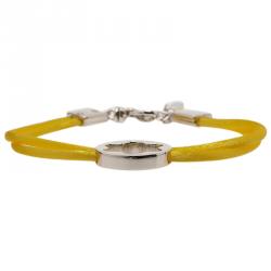 Pre Owned Montblanc Star Yellow Cord Silver  Bracelet