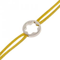 Pre Owned Montblanc Star Yellow Cord Silver  Bracelet