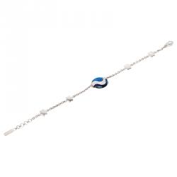 Pre Owned Montblanc Blue Pendant Silver Bracelet
