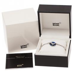 Pre Owned Montblanc Blue Pendant Silver Bracelet