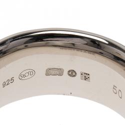 Pre Owned Montblanc Silver Wedding Band Ring 50