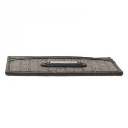 Pre Owned Montblanc Brown/Beige Coated Canvas Signature Pocket Holder 4CC