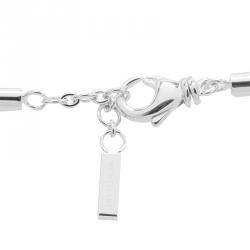 Pre Owned Montblanc Star Signature Silver Pendant & Black Cord Necklace