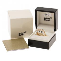 Pre Owned Montblanc Silver Rose Gold Tone Band Ring 58
