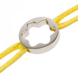 Pre Owned Montblanc Star Collection Yellow Satin Silver Star Bracelet
