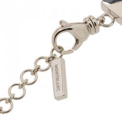 Pre Owned Montblanc Star Collection Yellow Satin Silver Star Bracelet