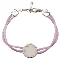 Pre Owned Montblanc Star Collection Lilac Satin Silver Star Bracelet