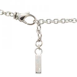 Pre Owned Montblanc Blue Resin Engraved Pendant & Star Motif Silver Chain Necklace