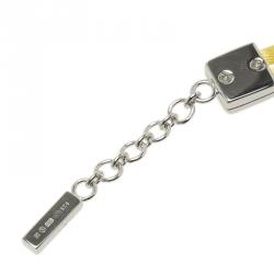 Pre Owned Montblanc Star Collection Yellow Satin Silver Star Bracelet