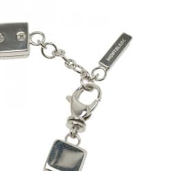 Pre Owned Montblanc Star Collection Yellow Satin Silver Star Bracelet